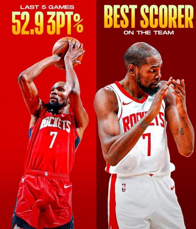 im电竞-恭喜火箭!杜兰特关键数据联盟第2,射手群需换血?交易不可避免